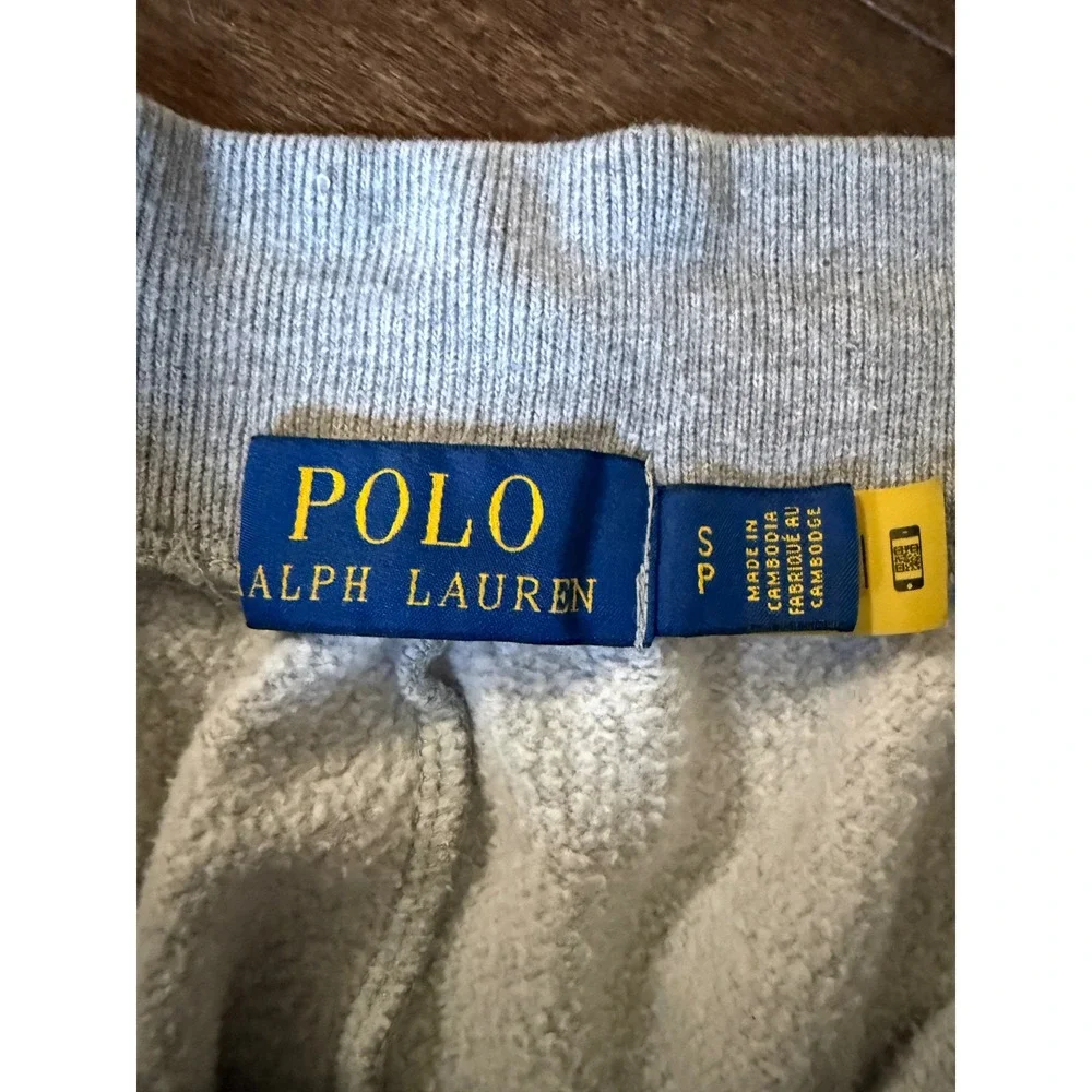 Polo Ralph Lauren Joggers Small Gray unisex Fleece Logo Sweatpants preppy sporty